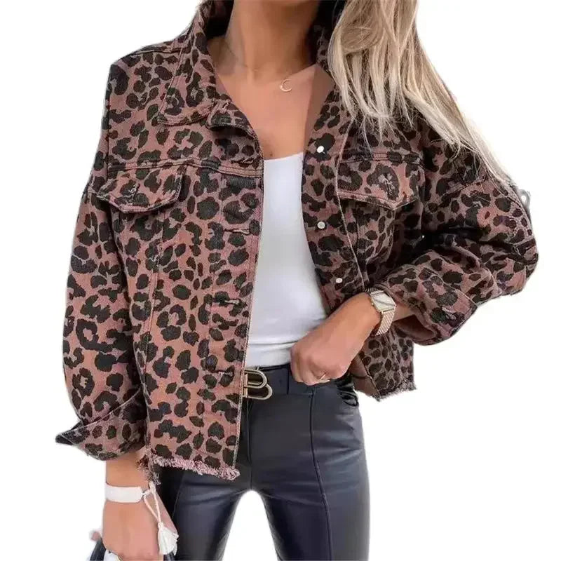 Vanessa™ | Leopard Denimfrakke 