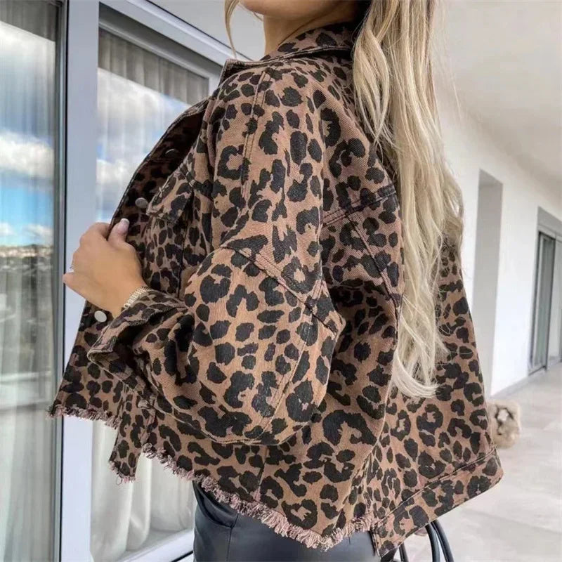 Vanessa™ | Leopard Denimfrakke 