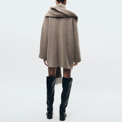 Abigail | Strikket Cardigan med Tørklæde