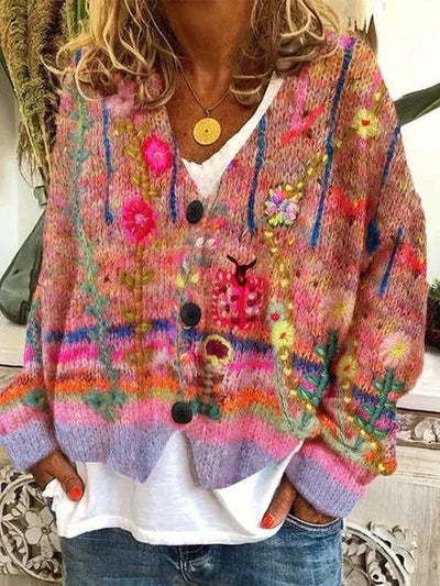 Petal™ – Blomstret cardigan med broderi