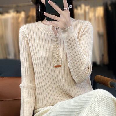 Rene ™ | Strikket pullover med V-hals 