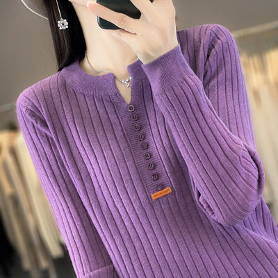 Rene ™ | Strikket pullover med V-hals 