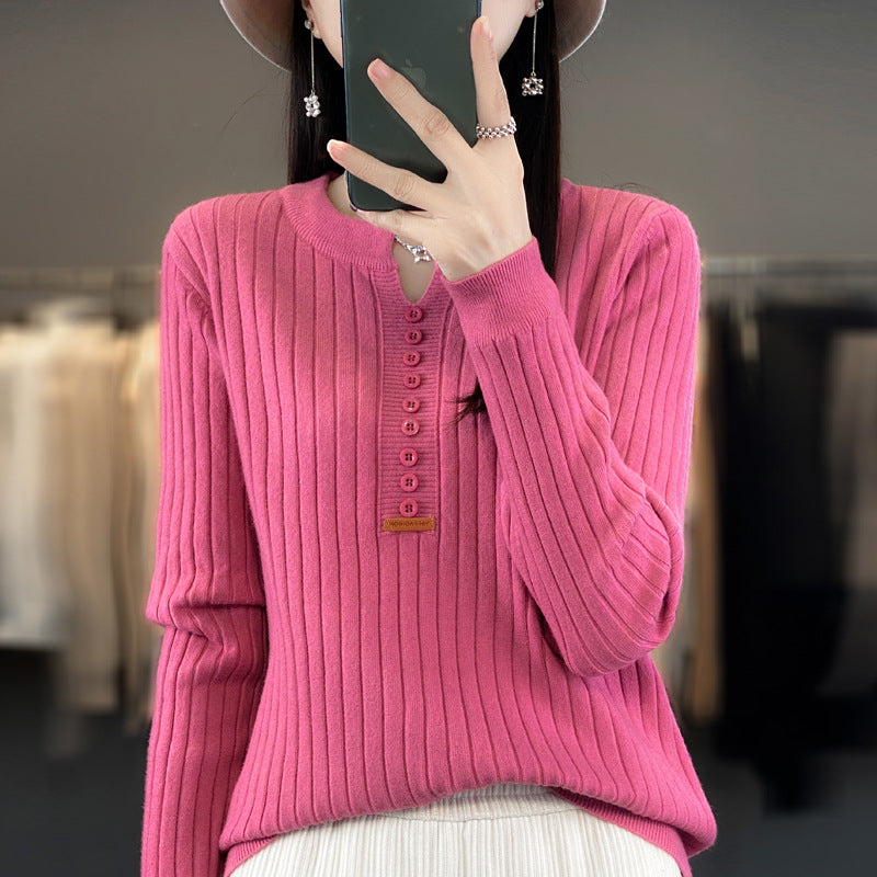 Rene ™ | Strikket pullover med V-hals 