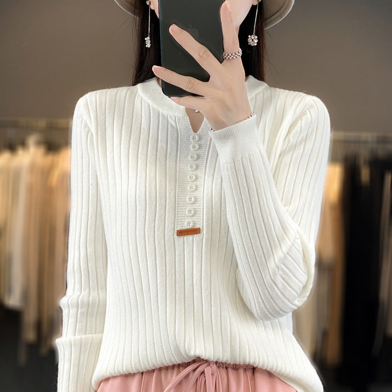 Rene ™ | Strikket pullover med V-hals 