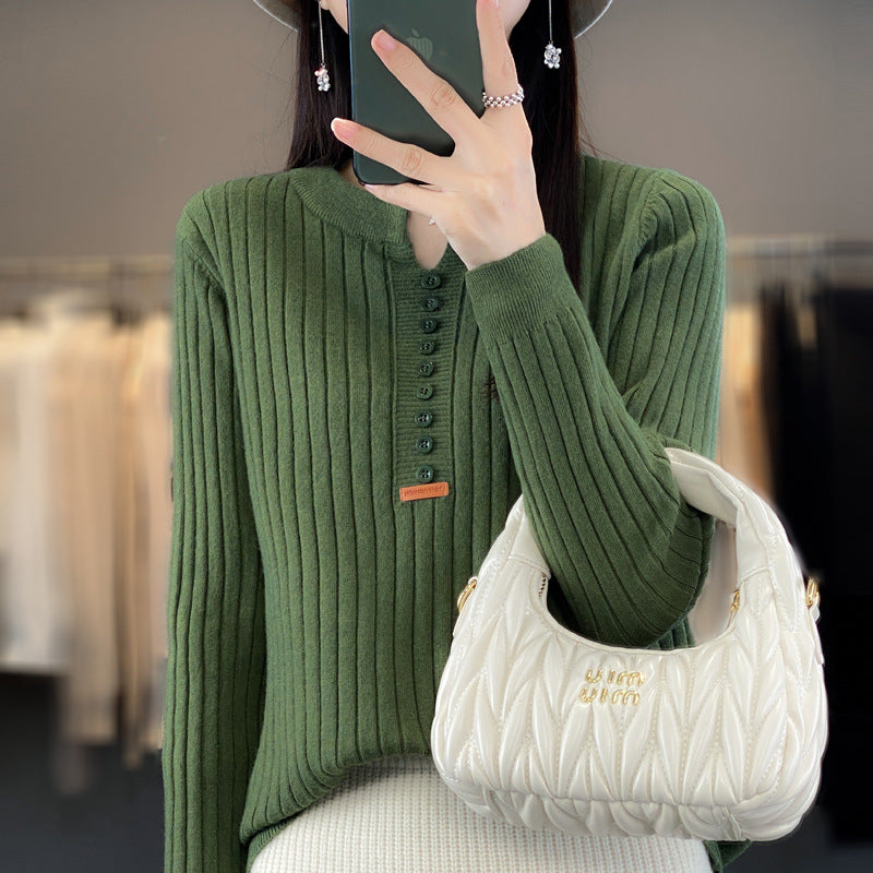 Rene ™ | Strikket pullover med V-hals 