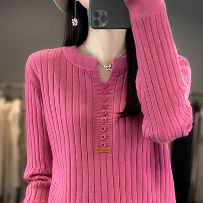 Rene ™ | Strikket pullover med V-hals 