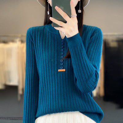 Rene ™ | Strikket pullover med V-hals 