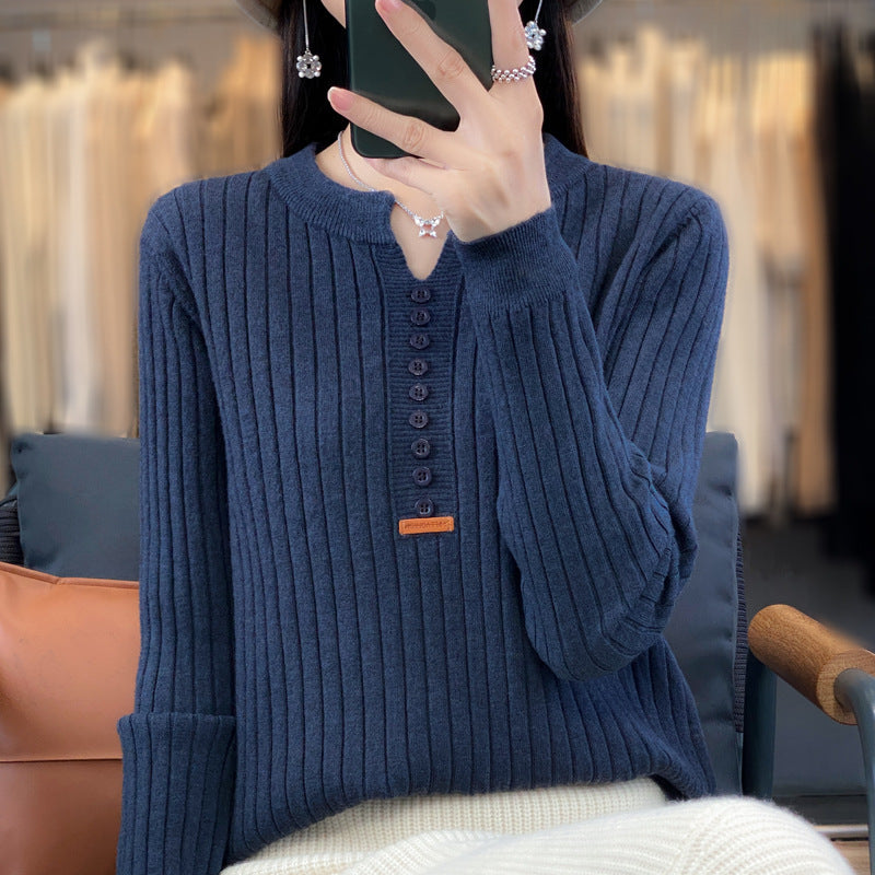 Rene ™ | Strikket pullover med V-hals 
