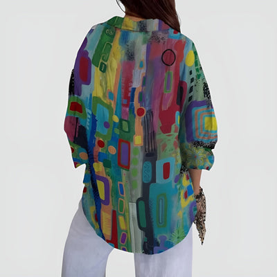 Ida™ bluse med farverigt design