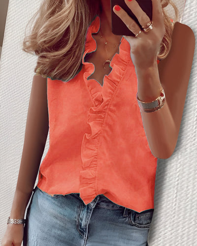 Clara™ – Luftig og elegant bluse med flæser 